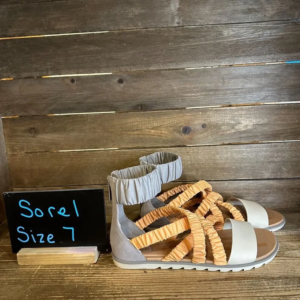 New NWOB Womens Shoes Sorel ELLA II Strappy Gladiator Comfort Sandals Size 7‎ M